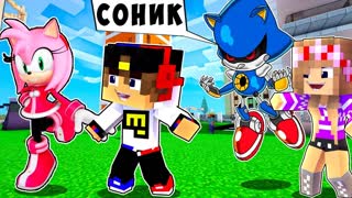 РЕБЕНОК И ДЕВУШКА Как пройти Майнкрафт, но игра соник ! НУБ И ПРО ВИДЕО MINECRAFT